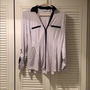 Black and white button down shirt